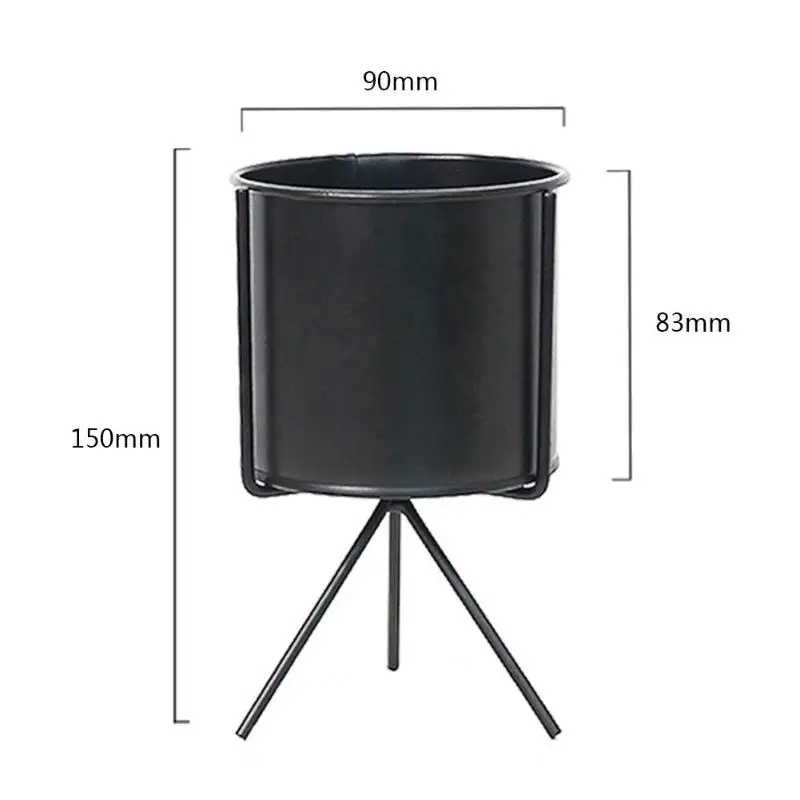 

Black Iron Flower Planters Bucket Jar Succulent Plant Planter Pot Shelf Rack Home Decorative Vase Garden Supplies