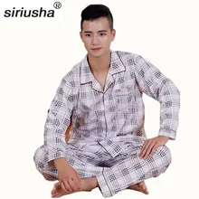 2020 Sale Erkek Pijama Spring And Autumn Men's Long-sleeved Pajama Sets Cotton Thin Middle-aged Pajamas Male Home Service S95 