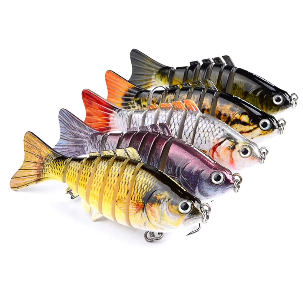 Hot 7 Segment Multi Jointed Fishing Lures Fishing Bait Crankbait Swimbait Hooks