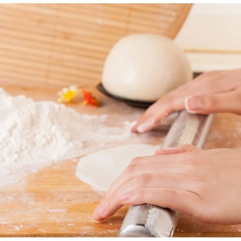 30*3.5 Stainless Steel Rolling Pin Non Stick Baking Roller Dough Pastry Pizza Pasta Maker Home Bakery Baking Tools Kitchen Tools
