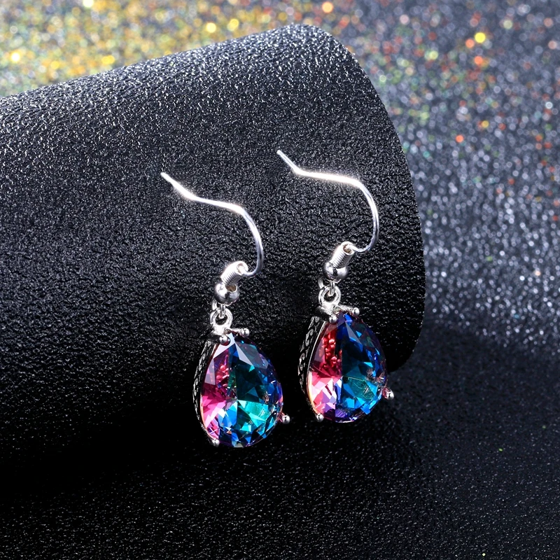 925 Sterling Silver Drop Earrings for Women 10x14MM Water Drop Topaz Gemstone Wedding Earrings With Stones Fashion Jewelry Gifts 925 Sterling Silver Drop Earrings for Women 10x14MM Water Drop Topaz Gemstone Wedding Earrings With Stones Fashion Jewelry Gifts