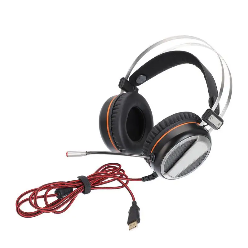 

Vamery G601 Virtual 7.1 RGB Colorful Surround Sound Effect USB Gaming Headset with Mic Silver Gray