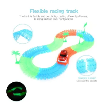 

New Educational Rail Car Toy Racing Tracks Car DIY Accessories for Glow in the Dark Race Track Car For Kids Toys Xmas Gifts
