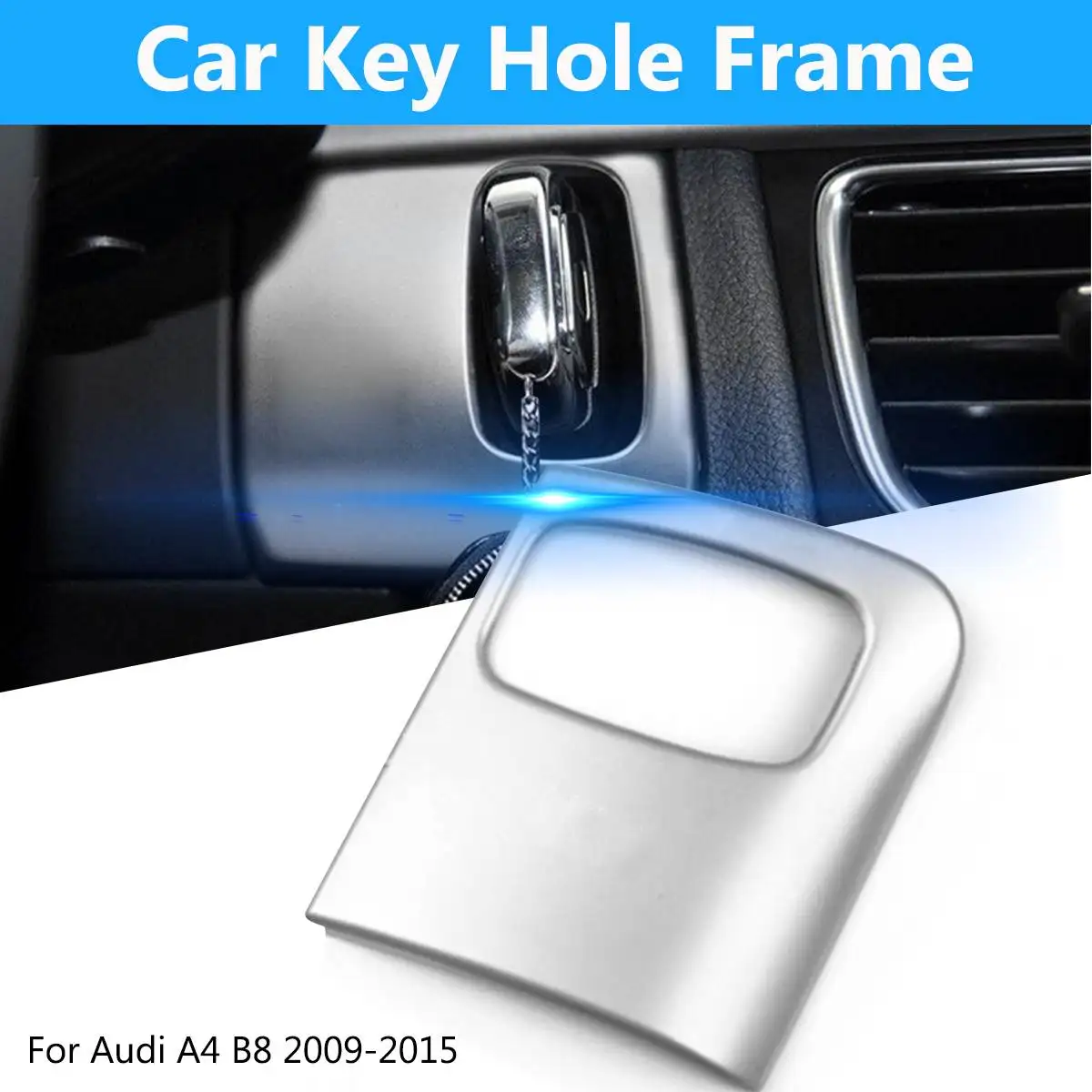Stainless Steel Car Interior Center Console Key Hole Frame Sticker