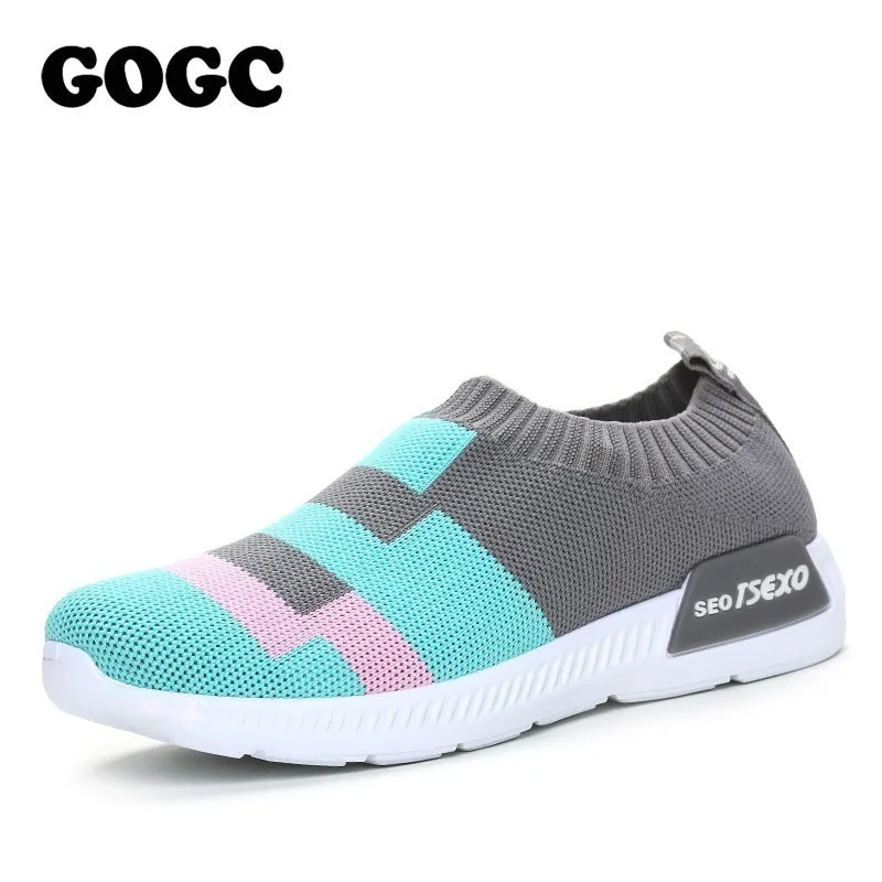 

GOGC new summer Casual vulcanize ladies flat Shoes women black running Sneakers slip on for woman canvas loafers tenis ShoesG347