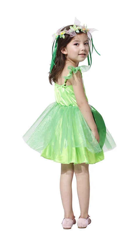 Леди девушка Хэллоуин Карнавал лес зеленый эльф Динь костюм чудесная фея цветок фея косплей партии маскарадный костюм