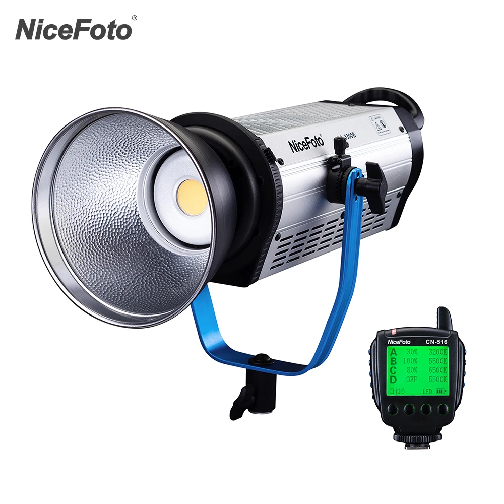 

NiceFoto HA-3300B 330W CRI 97+ 36000LM 5500K Daylight COB LED Video Light Film Light Studio Lighting W/ APP+2.4G Remote Control