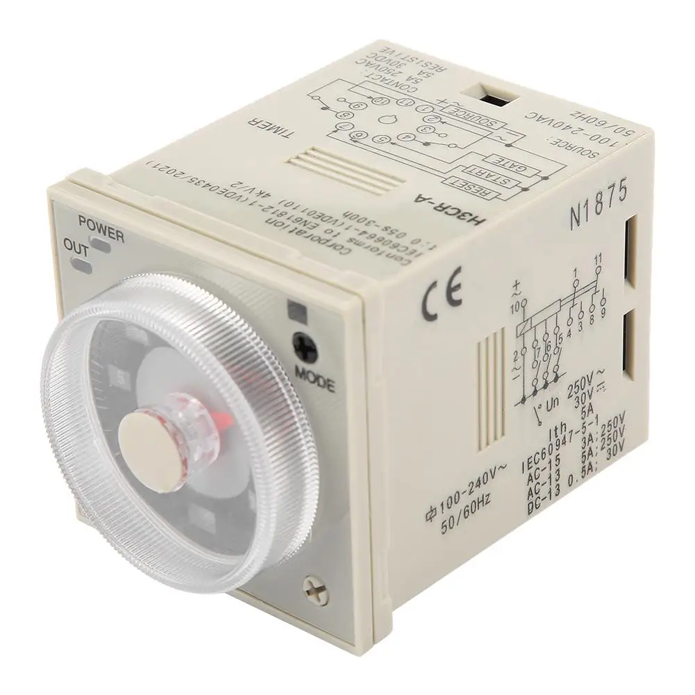 H3CR A реле времени задержки 0 5 S 300H управления ручкой 11 Pin 100 240VAC 125VDC 2019 2019|Реле| |
