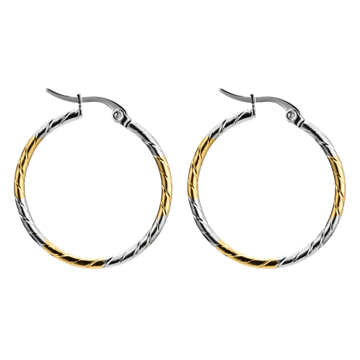 

New Simple Fashion Women Earrings Exaggerated Circle Stainless Steel Hoop Earrings Female Jewelry for Party Accessories