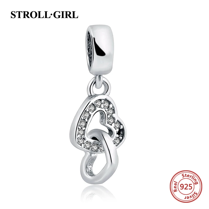 

100% 925 Sterling Silver Beads Heart pendant Charms Bead Fit Pandora Style Bracelet Bangle Original Jewelry Making