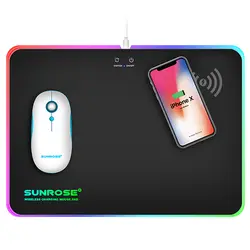 SUNROSE игровой коврик для мыши RGB light коврик для мыши phantom цветной Жесткий Ремень Беспроводная зарядка функция коврик для мыши ремень