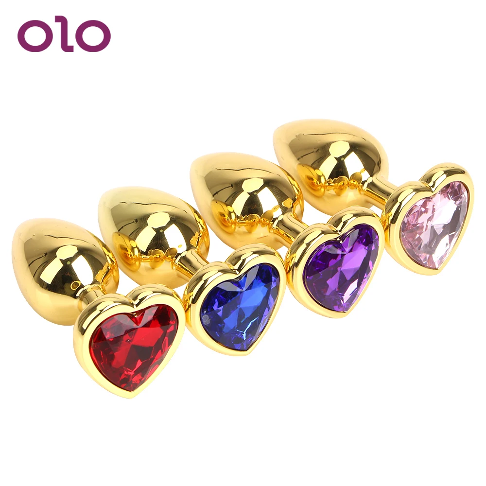 OLO Heart Shaped Anal Plug Metal Butt Jewelry Crystal Prostate Massager Sex Toys For Woman Men Gay Masturbation | Красота и здоровье