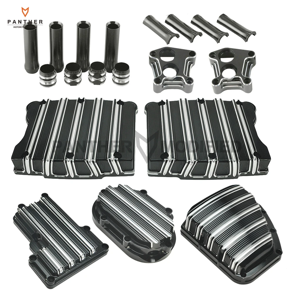 CNC Edge Deep Cut Black Motorcycle Transmission Rocker font b Box b font Top Cam Side