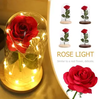 

Beauty Red Rose Flower String Light Desk Lamp Romantic Valentine Day Mother's Day Birthday Gift Decoration