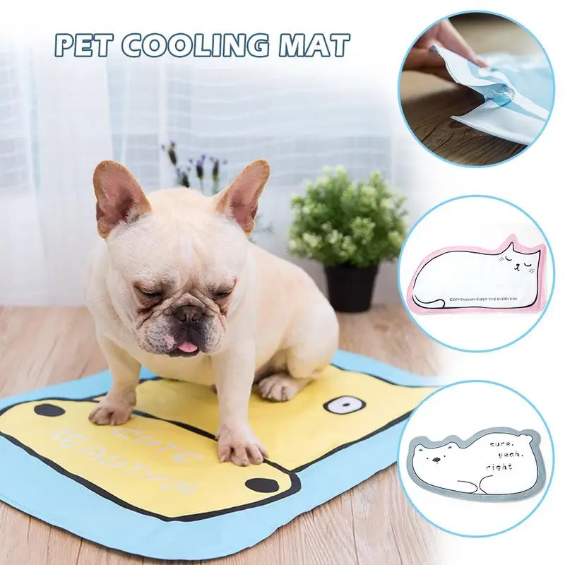 Pet Dog Cooling Mat Cute Foldable Summer Dog Sleeping Bed Cushion Cooling Pad Scratch Resistant
