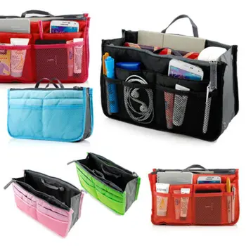 

13 Pocket Bag in Bag Unisex Travel Insert Handbag Tote Makeup Organizer Purse Pouch Liner Organize Bags Comestic Storage Bag
