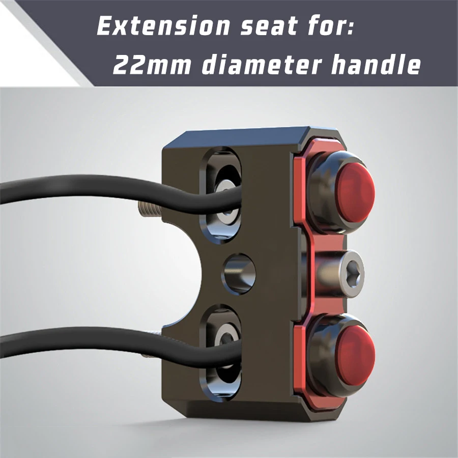 

Aluminum Alloy Motorcycle lights switch Red Reset Double Self-locking Switch For 22mm Diameter Handle