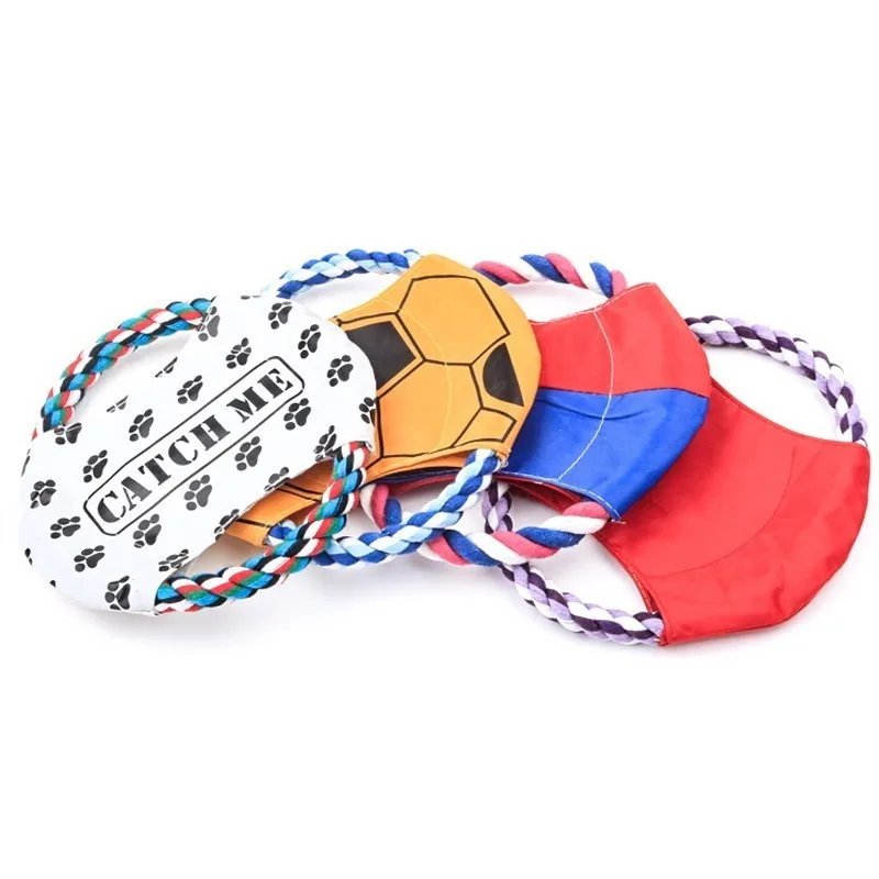 عالية الجودة قماش الكتان تحلق أقراص الكلب لعب للماء دائم في الهواء الطلق التدريب لعبة تفاعلية مضغ حبل الكلاب المنتج اللعب