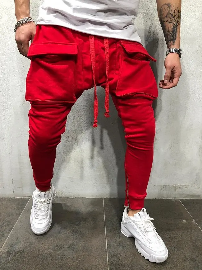 2019 Mens Haren Pants For Male Casual Sweatpants Hip Hop Pocket Streetwear Trousers Men Clothes Brand  Track Joggers Man Trouser