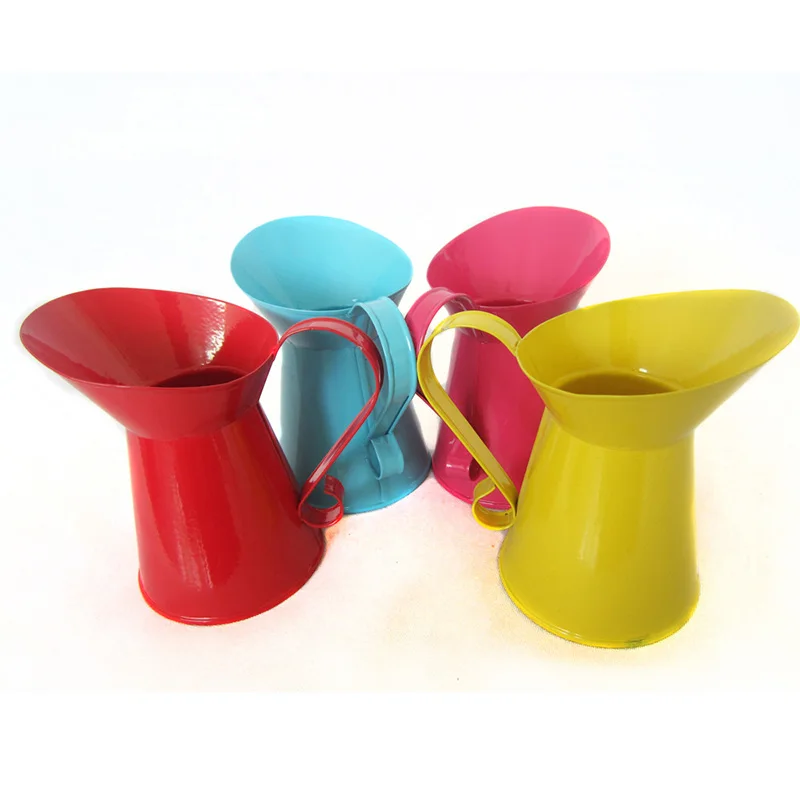 

12cm Vintage Coffee Pot-Shape Flower Pot Vase Jug Metal Wedding Home Decor