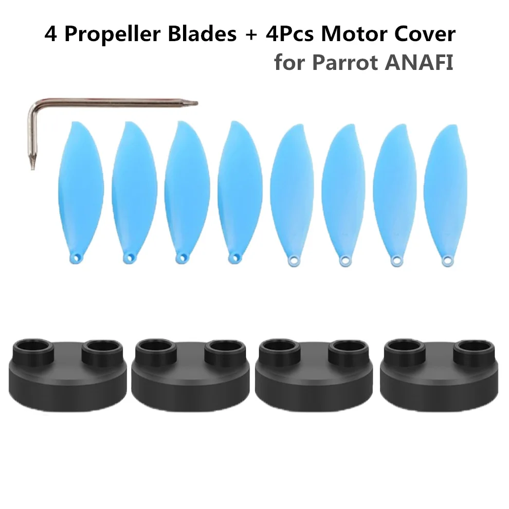 

4 Propeller Blades + 4Pcs Motor Protection Cover Dustproof and Anti-knock Cover for Parrot ANAFI Portable Foldable 4K Aerial