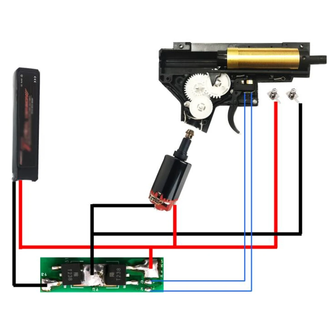 

New Hot 1 Pcs T238 MOSFET Active Braking Module Set For Water Gel Beads Gearbox Modification Upgrade 2Type Random Sent