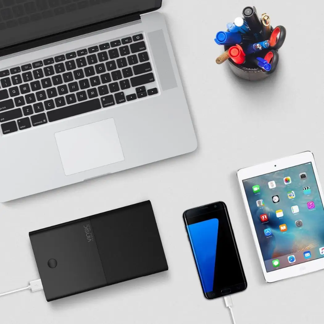 VINSIC 30000 мАч Внешний аккумулятор двойное внешнее зарядное usb устройство для