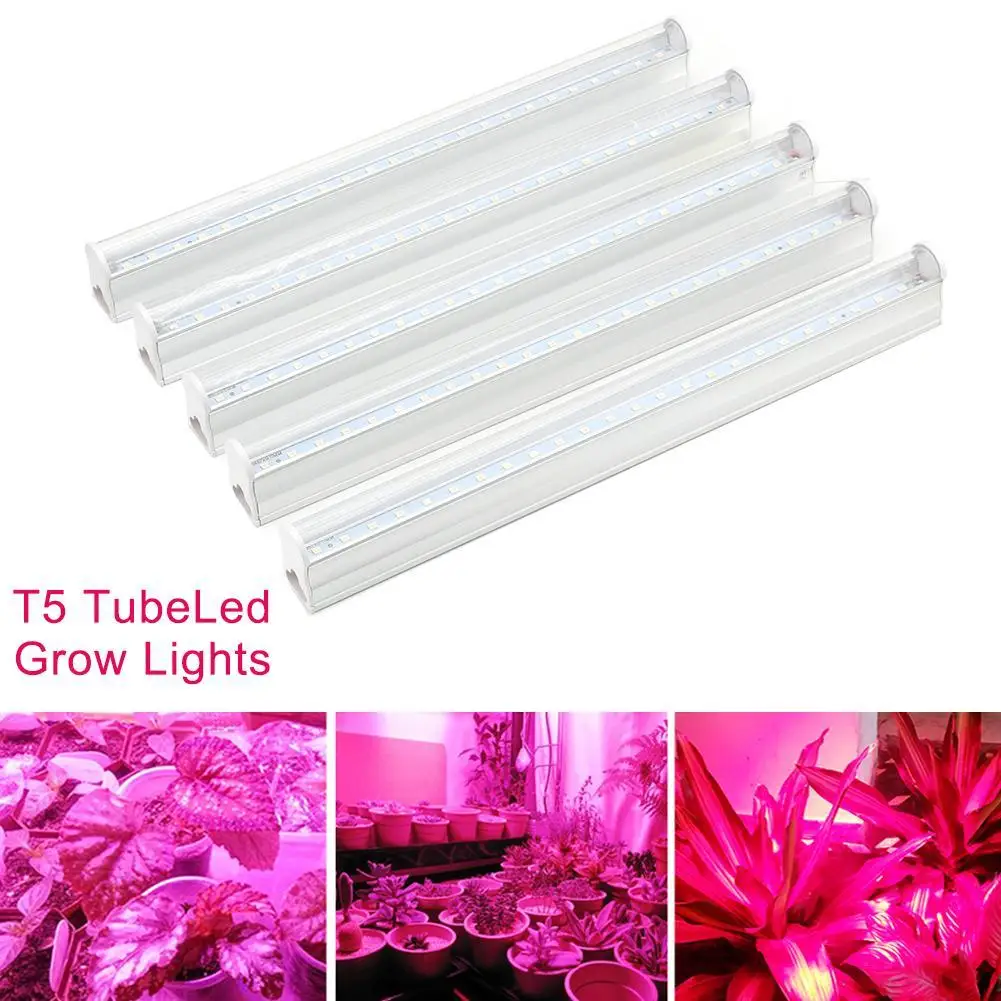 T5 TUBE FULL SPECTRUM LED GROW LIGHT LAMP BULB FOR HYDROPONICS INDOOR PLANT 5PCS