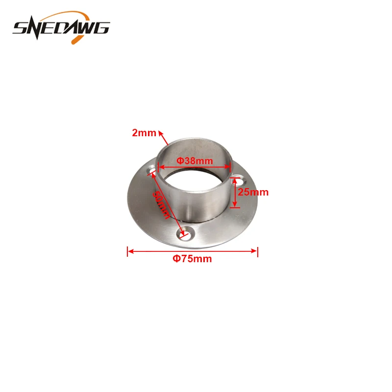 2шт 38 мм/51 мм фланцевый Кронштейн вешалка для одежды вешалка для сиденья труба кронштейн из нержавеющей стали гардеробная планка фланец кронштейн трубы