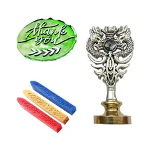 Винтажная сургучная Печать комплект печатей спасибо лист металлический Дракон ручка свадебные приглашения Подпись специальная печать штамп