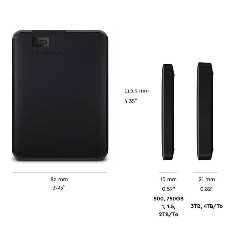 WD элементы 500 Гб портативный внешний жесткий диск USB 3 0 HD HDD емкостью SATA устройство