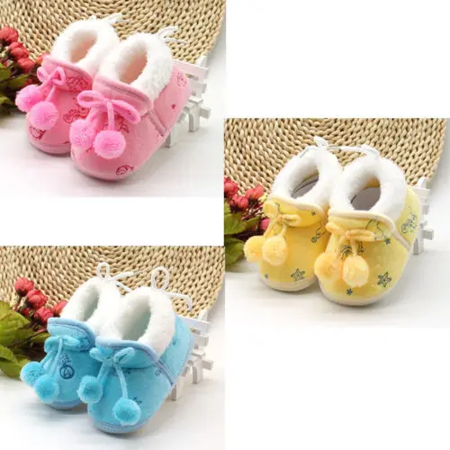 

2018 Fashion Newborn Toddler Infant Baby Girls Winter Warm Plush Casual Snow Boots Soft Sole Shoes Suitable For 0-18 Months