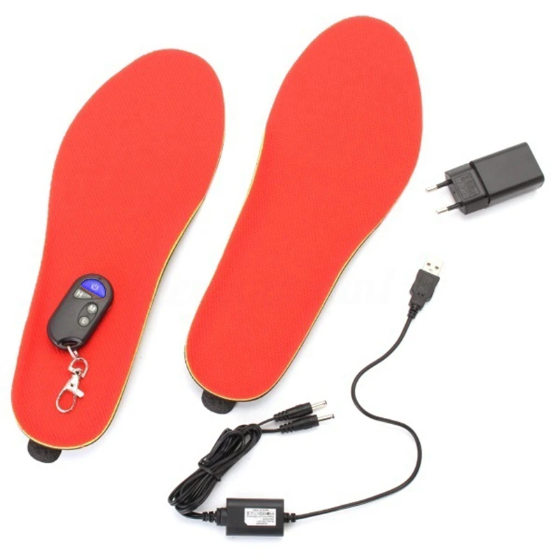 

LGFM-Winter Warm Electric Heated Insoles With Remote Control 1900Mah Battery Heating Shoe Insoles Pads For Skiing/Camping Red