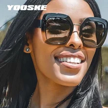 YOOSKE, негабаритные солнцезащитные очки для женщин,, квадратные солнцезащитные очки, женские роскошные брендовые Винтажные Солнцезащитные очки с большой оправой, женские трендовые очки
