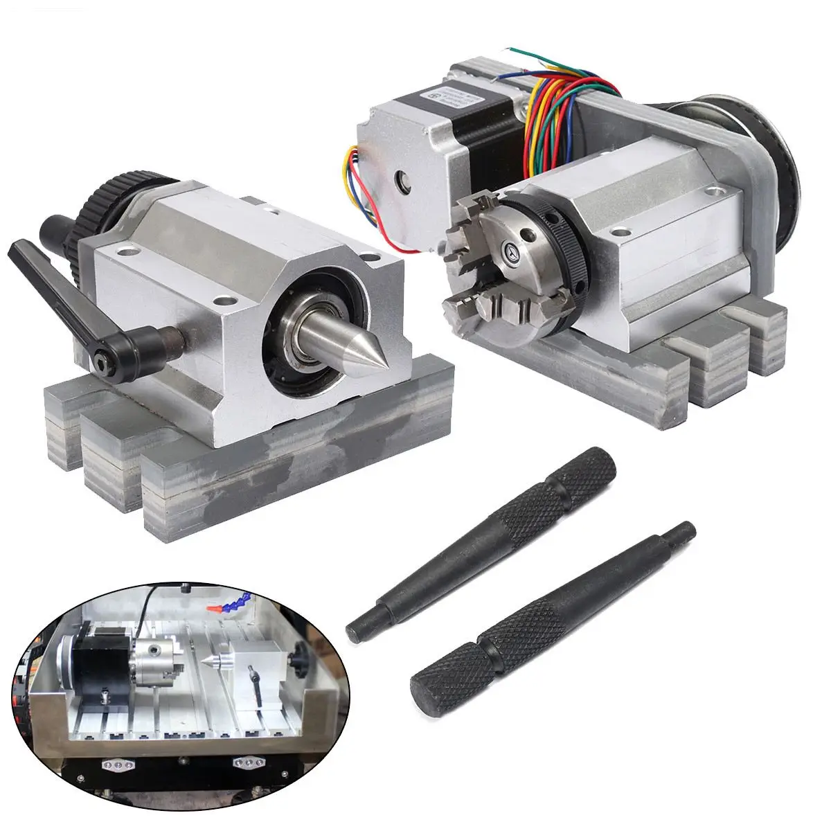 

CNC Router Rotational Rotary Axis CNC Machine Accessory Tailstock For 4th-Axis Engraving Machine Marking Printer Tailstock New