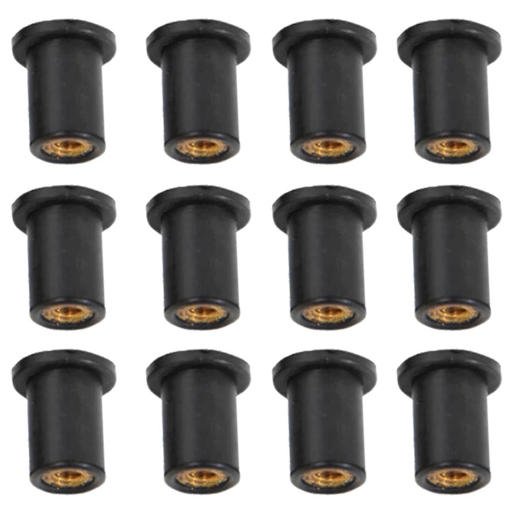 

12 Pcs M5 Rubber Well Nuts Kayak Accessories Blind Holes/Tubes Fastener Rivet Fishing Kayak Accessories Windscreen Well nuts