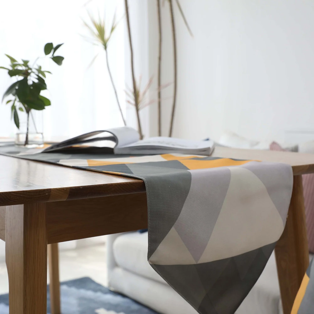 Nordic Style Geometric Pattern Table Runner Waterproof Table Mat