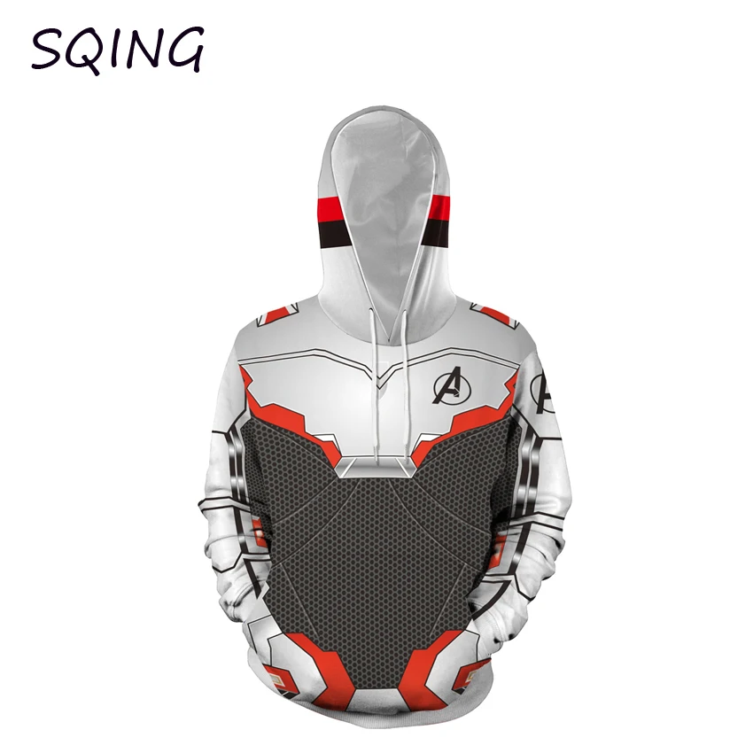 SQING Anime Cosplay Avengers Endgame Quantum 3DPrint Unisex Superhero Iron Man Coat Hoodie Cosplay Halloween Costumes for Women