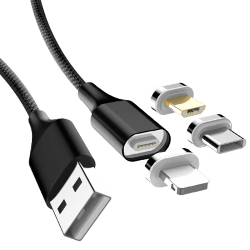 3A (ماكس) كابل مغناطيسي سريع شحن USB نوع C المصغّر USB ل فون X Xs ماكس XR 8PIN المغناطيس كابل الشاحن بيانات USB خط مزامنة
