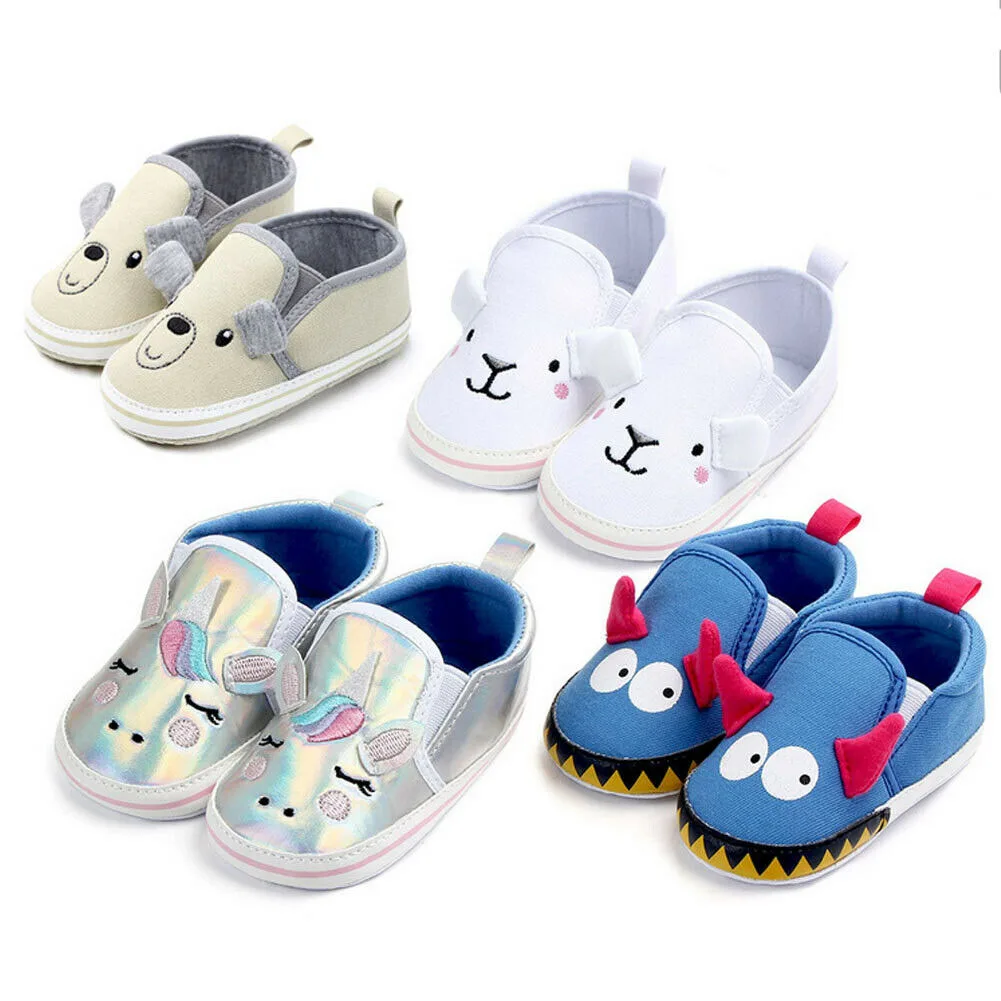 

Newborn Baby Casual Canvas Crib Shoes Prewalker Soft Sole Sneakers