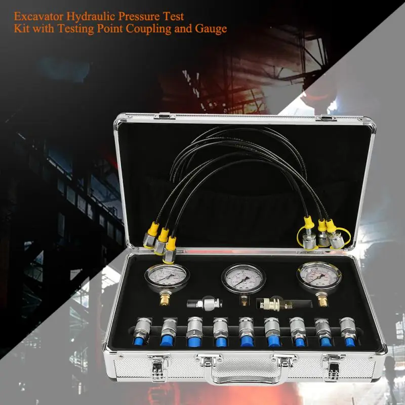 Professional Hydraulic pressure guage Excavator Hydraulic Pressure Test Kit with Testing Point Coupling and Gauge
