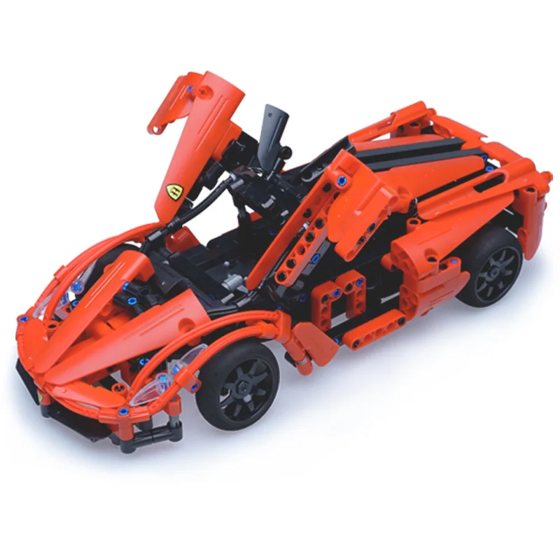 

Cada Double E 380pcs 1/14 Scale Radio Remote Control Model Car Red High Speed RC Car Open Doors Children Kids Building RC Blocks