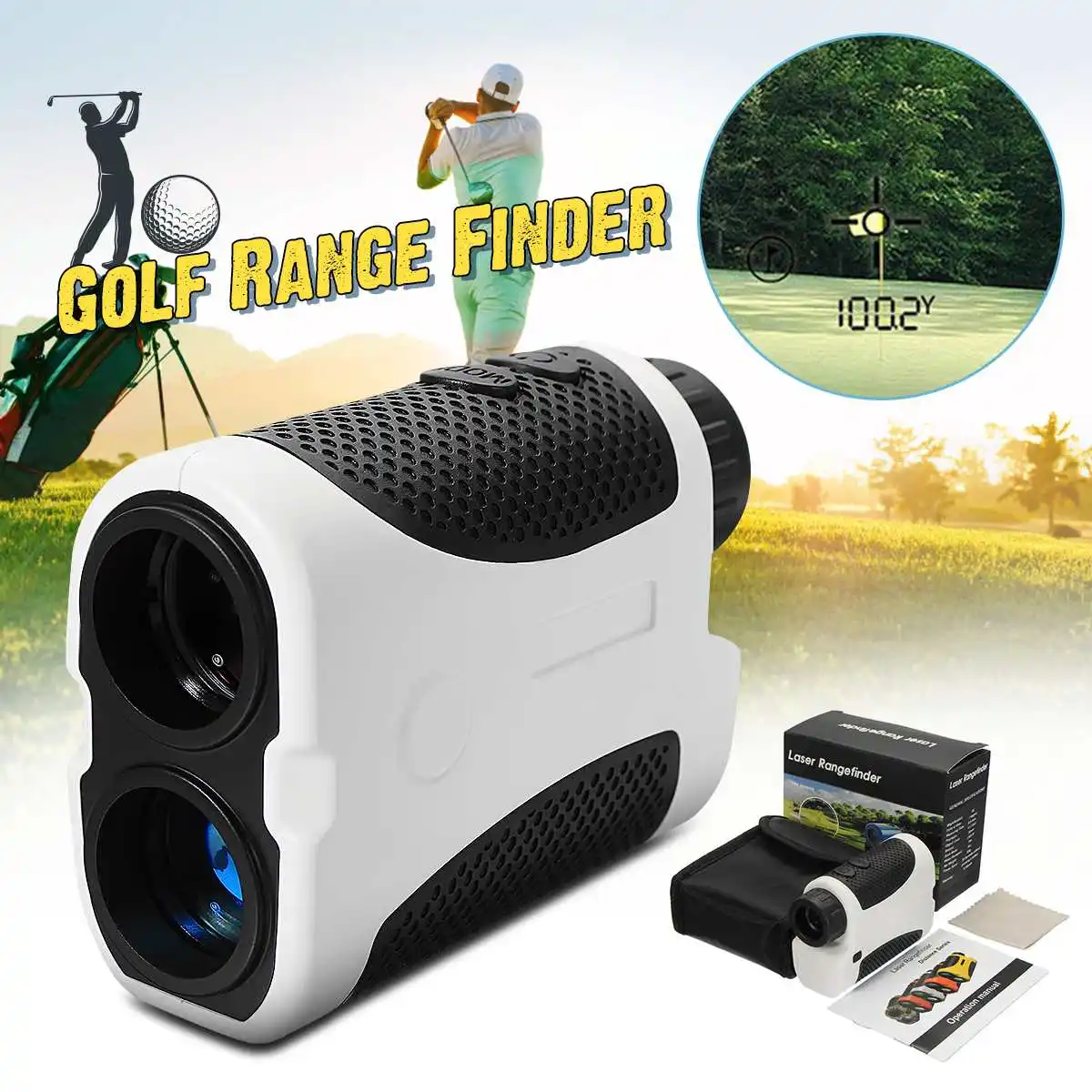 

400m High Clear Golf Digital Laser Rangefinder LED Hunting Slope Range Finder Compensation Angle Scan Binoculars