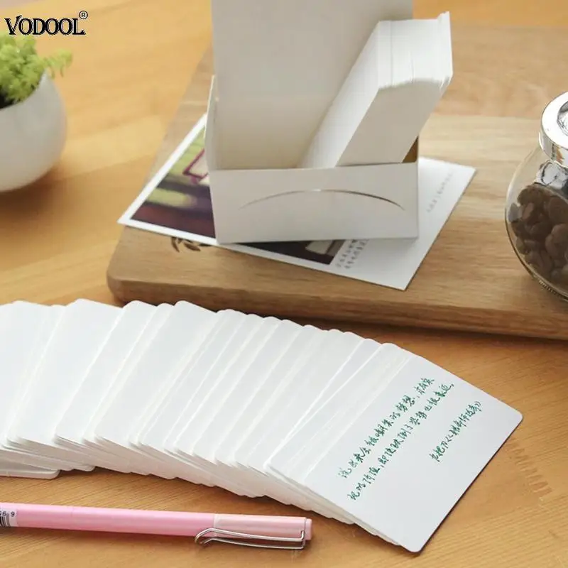 

100pcs/box Empty Pages Blank DIY Graffiti Postcard Word Card Memo Notepad Paper Word Study DIY Loose Notepad School Statioenry
