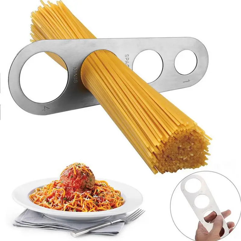 Easy Clearing Pasta Ruler Measuring Tool 4 Serving Portion Stainless Steel Spaghetti Measurer Cooking Supplies Control Tools | Дом и сад