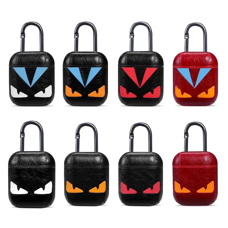 

Cover for Airpods iPhone Wireless Bluetooth Headset Set Leather Earphone Cover Devil Eyes Leather Case for Airpods