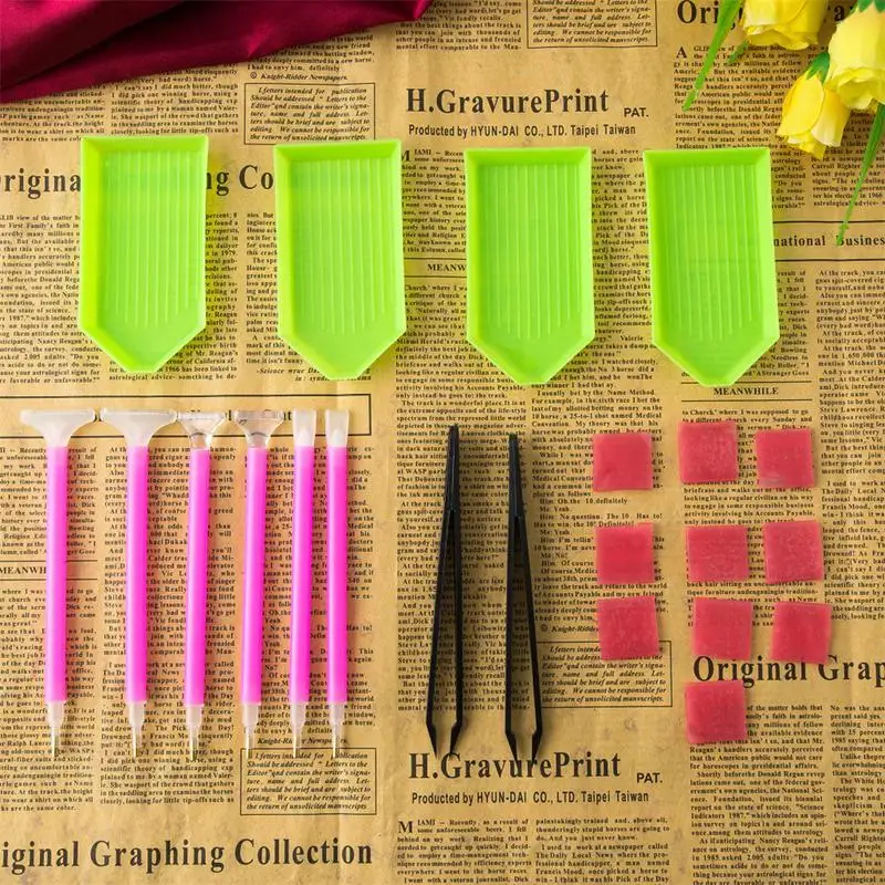

Handmade Diamond Painting Tools Set 5D DIY Paint Cross Stitch Diamond Embroidery Pen Tools Set Accessories