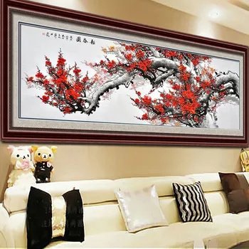 

Huacan 5D Diamond Mosaic Flowers DIY Scenery Plum Blossom Picture Of Rhinestone Paint With Diamonds Painting Decor Home