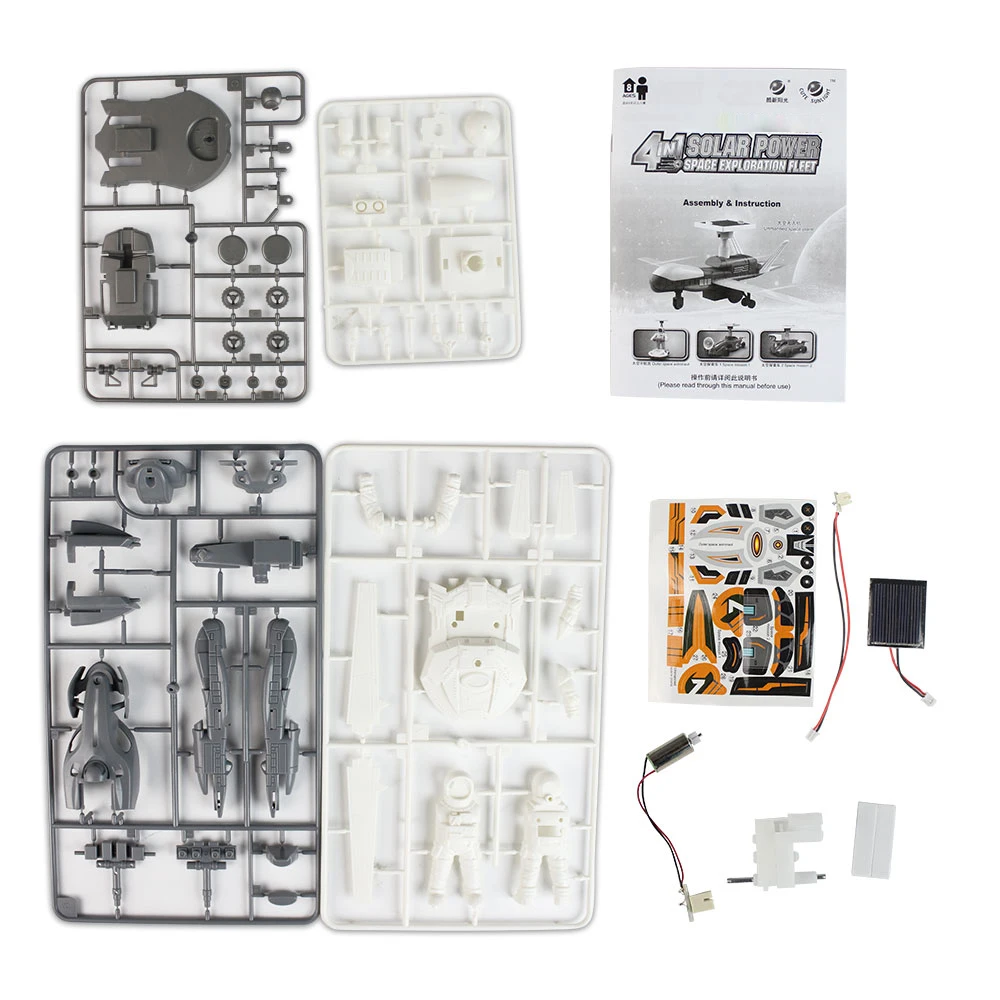 Строительные блоки игрушки подарки DIY солнечной энергии образовательный космический корабль лунного разведочного флота трансформации робот-конструктор детский подарок
