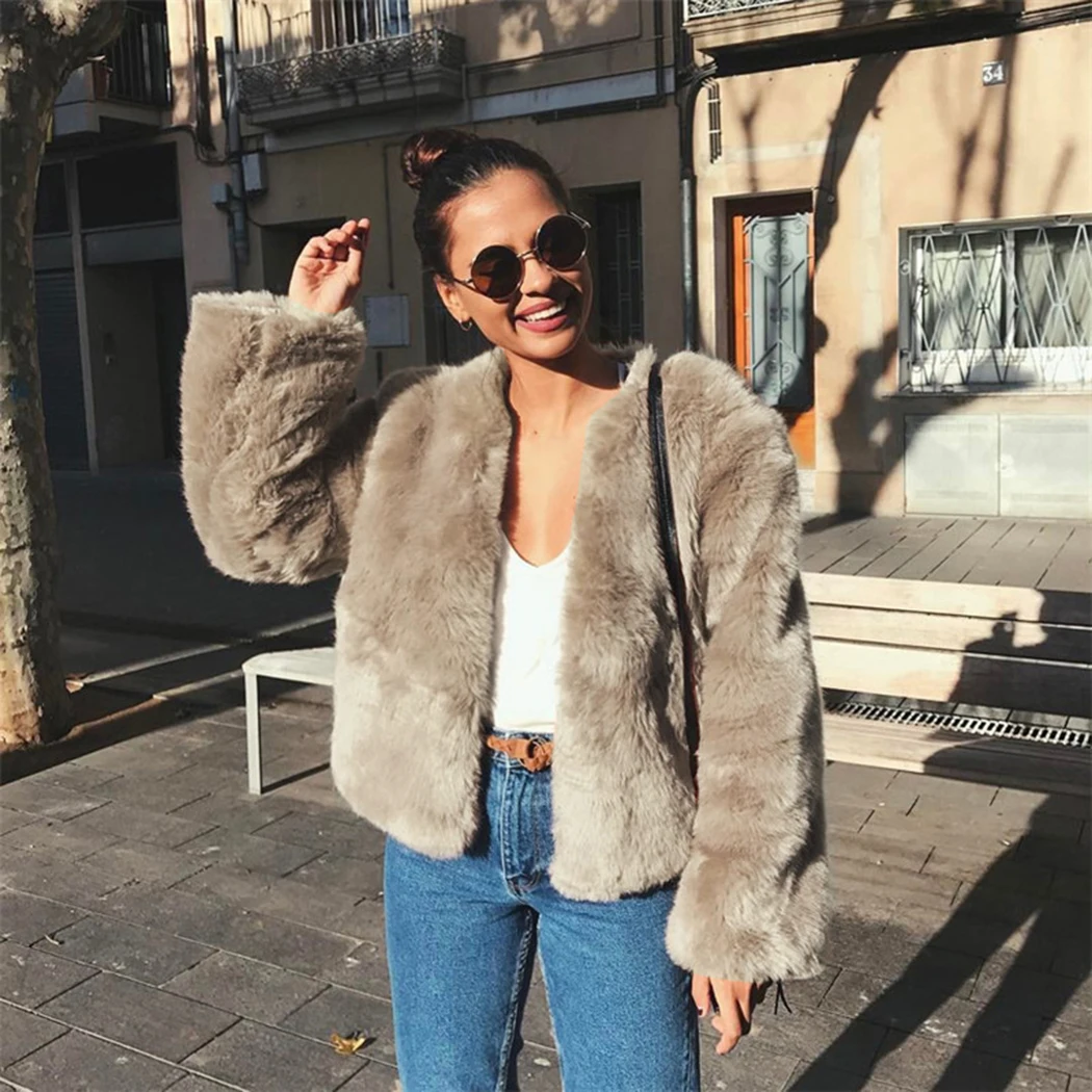 2018 Winter Pink Faux Fur Coat Women Warm Hairy Fur Jackets Outwear Elegant Ladies Fluffy Coats Plus Size OvercoatAbrigo Mujer 2018 Winter Pink Faux Fur Coat Women Warm Hairy Fur Jackets Outwear Elegant Ladies Fluffy Coats Plus Size OvercoatAbrigo Mujer